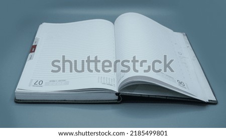 Diary for study on white background