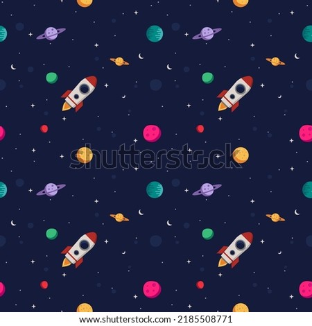 Colorful childrens' space pattern design