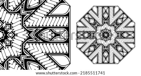 Circular mandala pattern for coloring, henna, tattoo, mehndi, books, decoration. Ornate decorative ornament in ethnic oriental style. Vector image