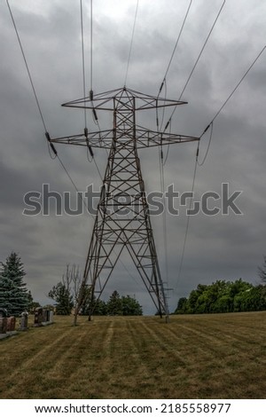 Showing a hydro electric tower.