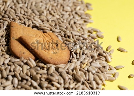 cookies on the background of sunflower seeds.