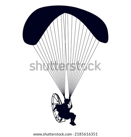 Powered Paraglider Silhouette. High quality vector