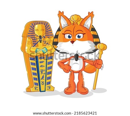 the fox ancient egypt cartoon. cartoon mascot vector