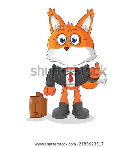 the fox office worker mascot. cartoon vector