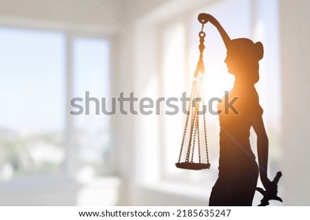 law scales of justice on desk in library of law firm. jurisprudence legal education concept. Royalty-Free Stock Photo #2185635247