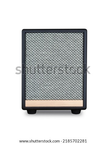 Modern bluetooth speaker isolated on white background with Clipping path. Royalty-Free Stock Photo #2185702281