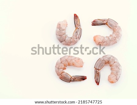 fresh shrimp prawn on white background