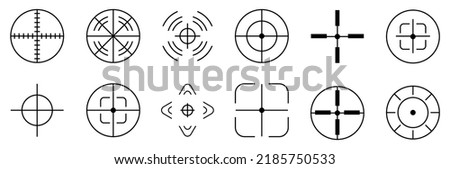 Sniper scope and shooting target icons