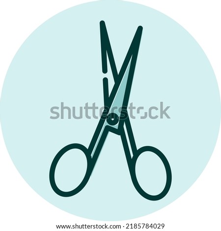 Beauty scissors, illustration, vector on a white background.