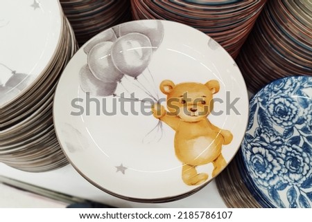 Bear plates. Melamine Bear Figural Plate, Plates and Cups shops.