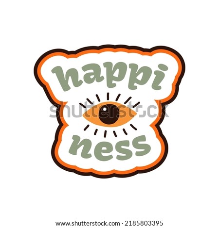 1970 happiness colorful happiness vector clipart illustration. Fun hippie lettering with 1970 groovy retro element. Colorful 1970 vibe
