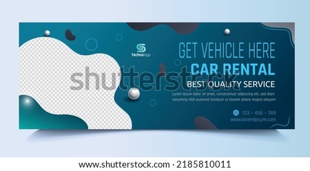 Gradient car rental social media cover and Facebook cover template