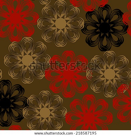 Vector seamless pattern with lace flowers