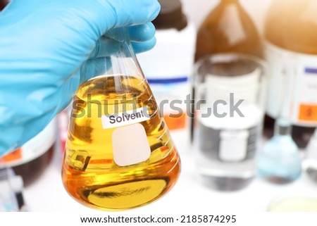 solvent , a chemical used in laboratory or industry and flammable Royalty-Free Stock Photo #2185874295