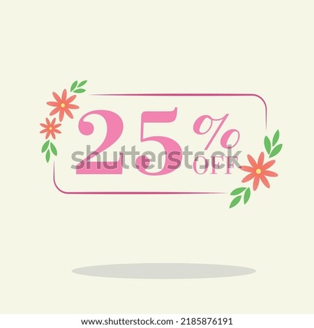 Spring 25 percent discount square label Sale Orange spring Tag Offer price tag symbol vector sticker