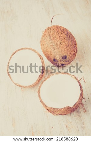 vintage photo of Fresh coconut