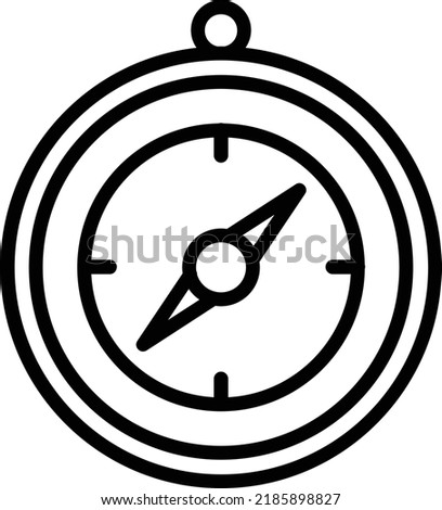 Compass Vector Line Icon Design