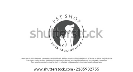 dog and cat logo design with creative concept ilustration