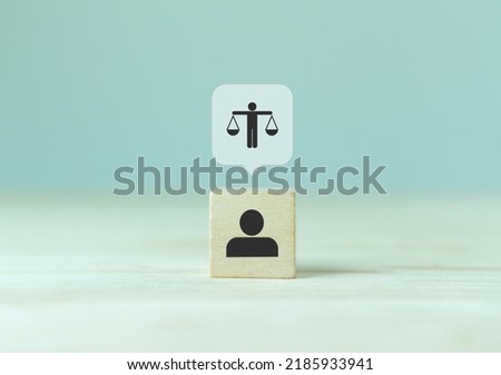 Business ethics concept. Ethics inside human mind. Business integrity and moral. Wooden cubes with ethics icon. Company culture and business sustainable success. Good corporate governance concept.