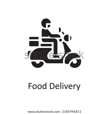 Food Delivery vector solid Icon Design illustration. Miscellaneous Symbol on White background EPS 10 File