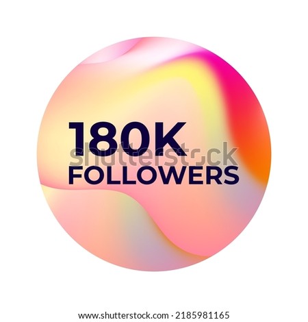 THANK YOU 180K FOLLOWERS CELEBRATION TEMPLATE DESIGN WITH GRADIENT COLOR VECTOR