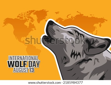 vector graphic of international wolf day good for international wolf day celebration. flat design. flyer design.flat illustration.
