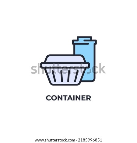 container vector icon. Colorful flat design vector illustration. Vector graphics Royalty-Free Stock Photo #2185996851