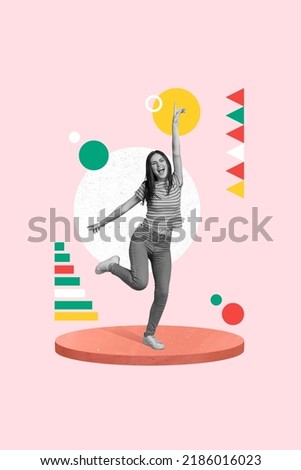 Photo cartoon comics sketch picture of funky funny lady dancing having fun isolated drawing background