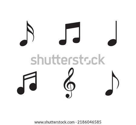 Musical elements.Music notes icons. character set. collection. music. black. vector illustration. flat. sing
