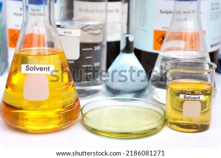 solvent , a chemical used in laboratory or industry and flammable Royalty-Free Stock Photo #2186081271