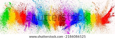 Bright colorful background from splashes of paint in detail. Place for text and advertising.