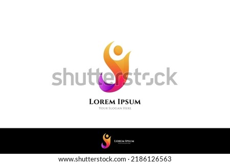 people simple logo design template, good for healthcare, physiotherapy, sport and fitness