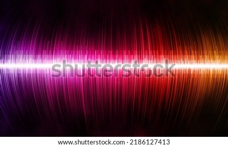 Multicolored sweeping sound wave on a black background illustration Royalty-Free Stock Photo #2186127413