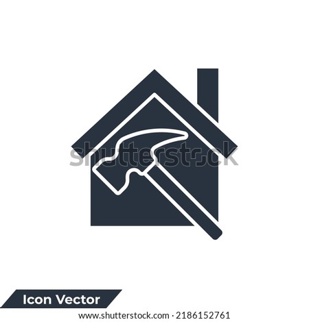 renovation icon logo vector illustration. home repair symbol template for graphic and web design collection