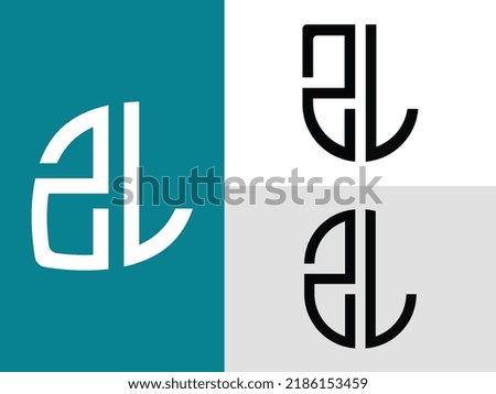 ZL modern initial letter logo design vector bundle. It will be suitable for which company or brand name start those initial.
