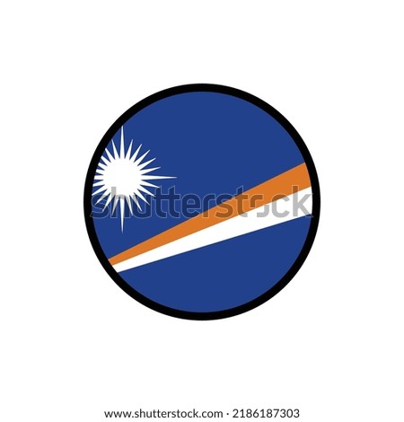 Marshall Islands flag in a circle On a white background