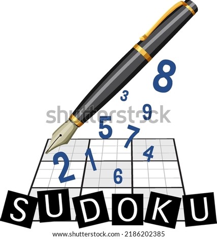 Sudoku logo poster design illustration