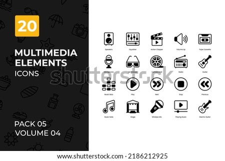 Multimedia Icons Collection. Set contains such Icons as television, dvd, computer, music, and more.