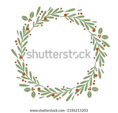 Clip art frame of Christmas wreath.