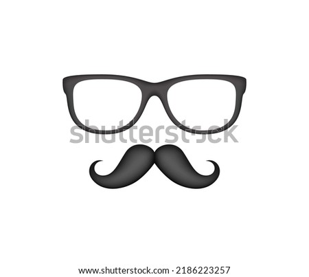 Mustache and Glasses isolated on white background