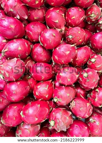 Stacked of pitaya or pitahaya in market 