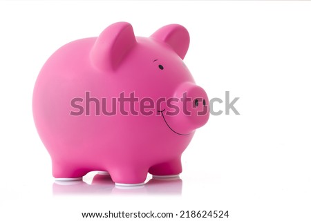 Pink Piggy Bank on a white Background