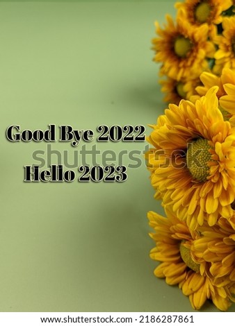 text about new year 2023 concept with floral concept