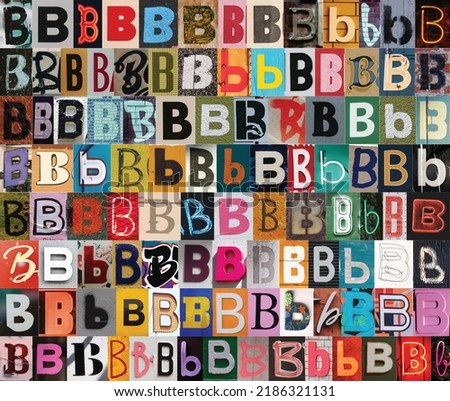 More than 100 characters of the letter "B" for crafts, cutout and collage, scrapbooking