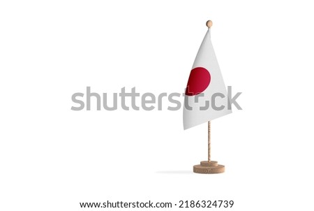Japan flagpole in a white space background. High-quality JPEG image.