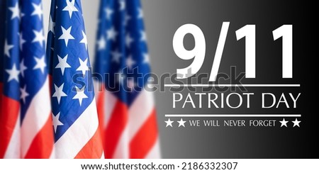 Patriot Day Typography Over Flags Background 