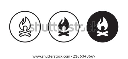 Fire flame icon vector, sign, symbol, logo, illustration, editable stroke, flat design style isolated on white linear
