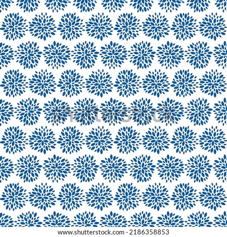 Seamless pattern with navy abstract flower.