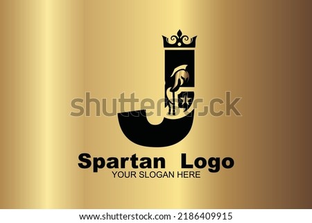 initial Letter J spartan  logo