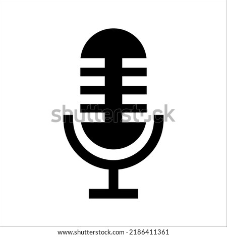 Microphone vector icon. Black music symbol for web design and mobile app on white background.